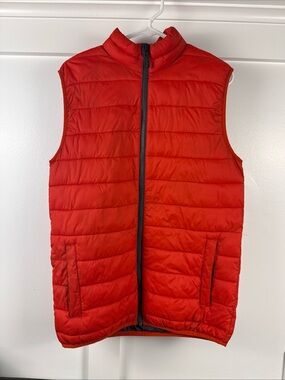 Swiss Tech Red Quilted Puffer Vest with Zipper Mens size S/CH